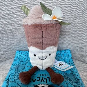 Jellycat Cream and Brown Plush with Flower Accent